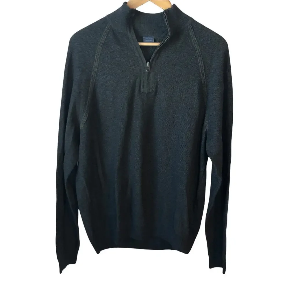 NEW Tailor Vintage Birdseye Reversible Cotton Pullover Men's Sweater Large